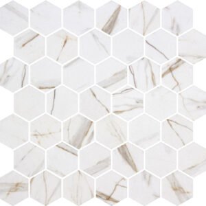 Centura Mosaic Hex XL Ecostone Calacatta Gold Matte 12″ x 12″