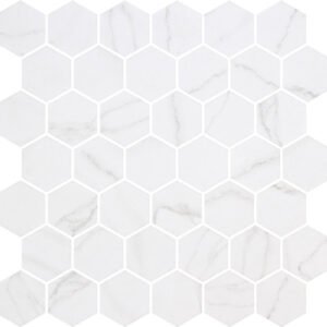 Centura Mosaic Hex XL Ecostone Venato White Matte 12″ x 12″