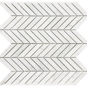 Centura Mosaic Miki Chevron Bianco Carrara Matte 12″ x 12″ (9.2 sqft/box)