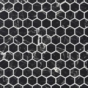 Centura Mosaic Hexagon Stones Nero Marquina Matte 12″ x 12″