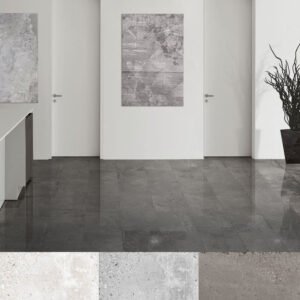 Planchers 1867 Floor Tiles Stone Cement Anthracite Matte 24″ x 24″