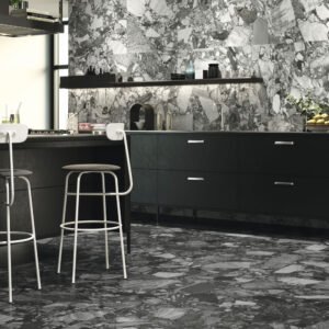 Italbec Floor Tiles Stone River Black Polished 35″ x 35″