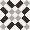 Centura Floor Tiles Patchwork Black & White 02 Matte 8" x 8"