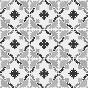 Centura Floor Tiles Patchwork Black & White 03 Matte 8″ x 8″