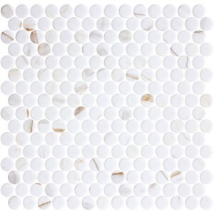 Centura Mosaic Tiles Penny Ecostone Matte Calacatta Gold 11″ x 11″