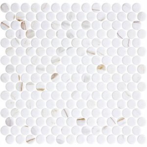 Centura Mosaic Tiles Penny Ecostone Matte Calacatta Gold 11″ x 11″