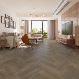 Biyork Engineered Hardwood Nouveau 7 Bespoke Herringbone Barcelona Noon 5″ – 3/4″