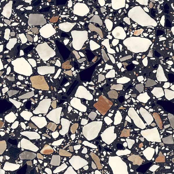 Centura Floor Tiles Frammenti Nero Macro Natural 8" x 8"