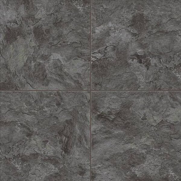 Centura Vinyl Tile UltraCeramic by American Biltrite Tuscan Slate Dark Grey 18" x 18"