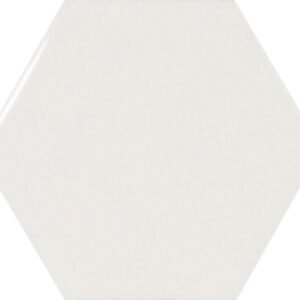 Centura Wall Tiles Scale Hexagon White Polished 4" x 5"