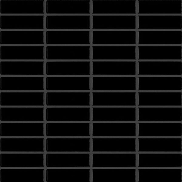 Centura Mosaic Basic Black Rectangle Satin 12" x 12"