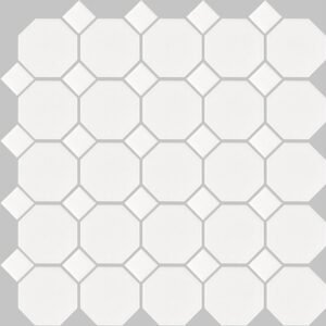 Centura Mosaic Basic Hexagon/Octagon Octagon White Satin 12" x 12"