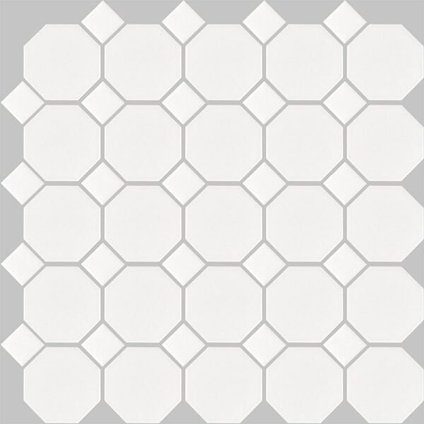 Centura Mosaic Basic Hexagon/Octagon Octagon White Satin 12" x 12"