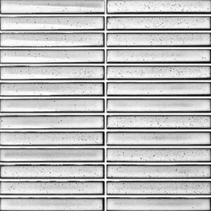 Centura Mosaic Concave Border Pottery White Glossy 12" x 12"