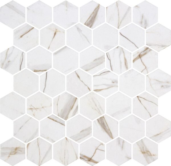 Centura Mosaic Hex XL Ecostone Calacatta Gold Matte 12" x 12"