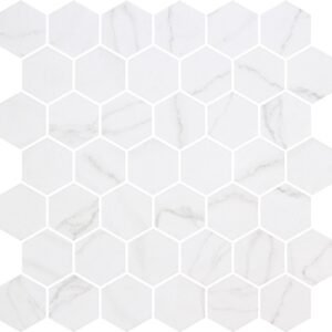 Centura Mosaic Hex XL Ecostone Venato White Matte 12" x 12"