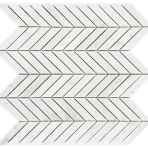 Centura Mosaic Miki Chevron Bianco Carrara Matte 12" x 12" (9.2 sqft/box)
