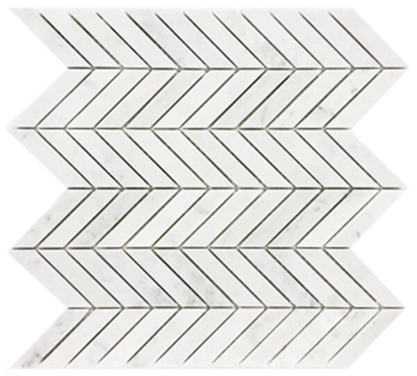 Centura Mosaic Miki Chevron Bianco Carrara Matte 12" x 12" (9.2 sqft/box)