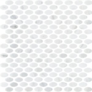 Centura Mosaic Oval Oriental White Polished 12" x 12"