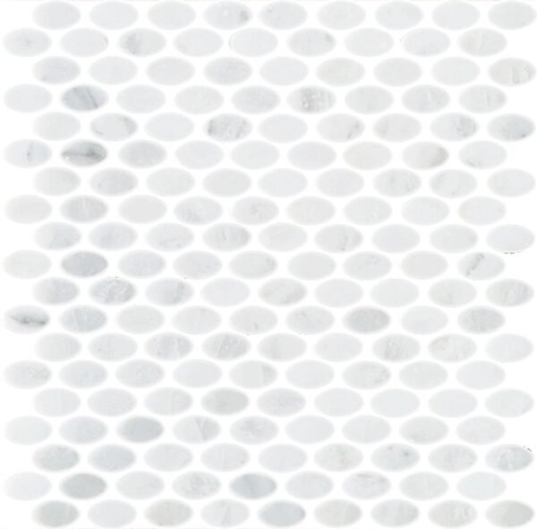 Centura Mosaic Oval Oriental White Polished 12" x 12"