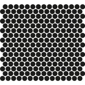 Centura Mosaic Penny Round Black Matte 12" x 12"