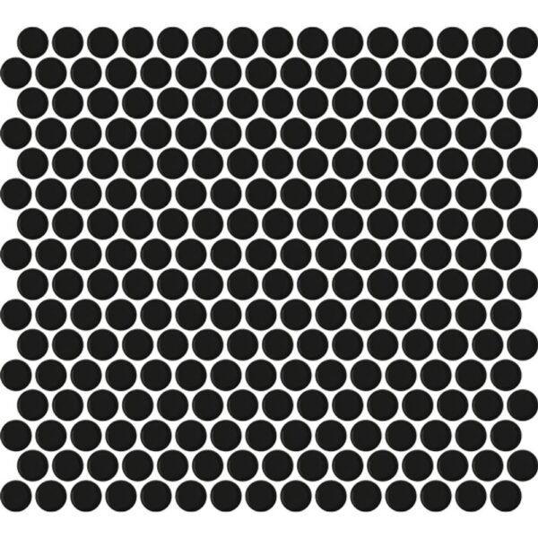 Centura Mosaic Penny Round Black Matte 12" x 12"