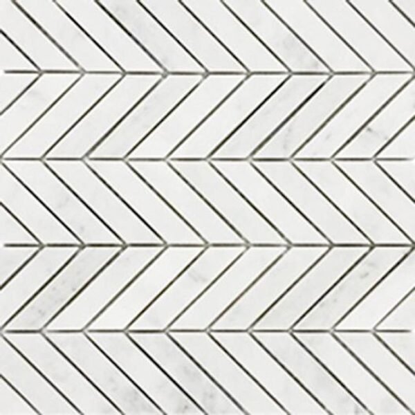 Centura Mosaic Miki Chevron Bianco Carrara Matte 12" x 12" (9.2 sqft/box) - Image 2