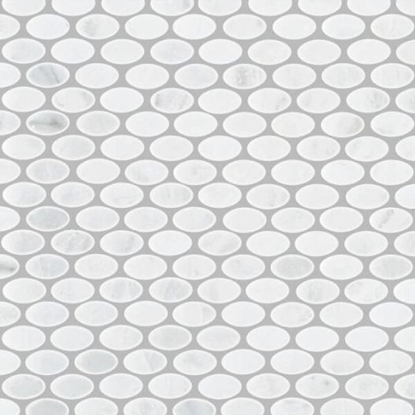 Centura Mosaic Oval Oriental White Polished 12" x 12" - Image 2