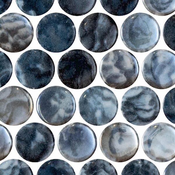 Centura Mosaic Penny Vanguard Arrecife Iridis Grey Glossy 12" x 12" - Image 2