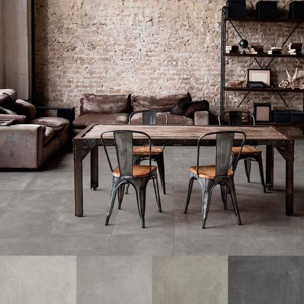 Planchers 1867 Floor Tiles Cerabeton Gray Semi-Polished 24" x 24" - Image 2