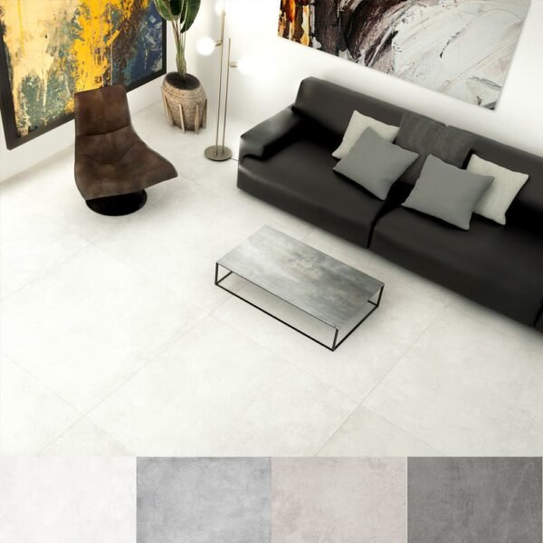 Planchers 1867 Floor Tiles Parker Silver Matte 24" x 24" - Image 2