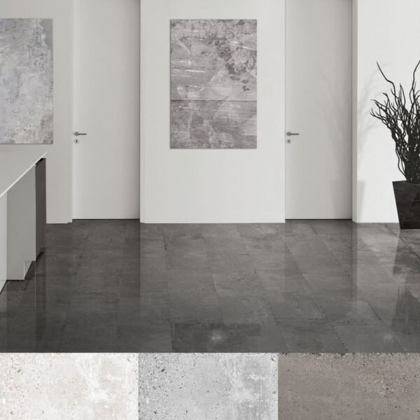 Planchers 1867 Floor Tiles Stone Cement Grey Matte 24" x 48" - Image 2