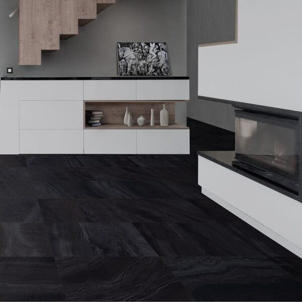 Planchers 1867 Floor Tiles Nohva Black Natural 12" x 24" - Image 3