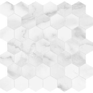 Anatolia Mosaic Tile Plata Statuario Brina Polished 12" x 12"