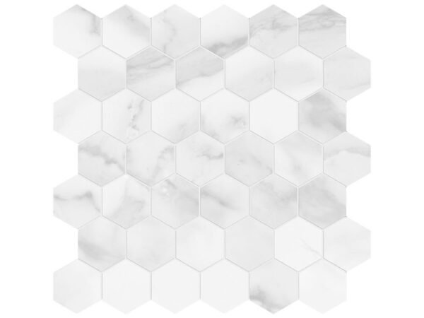 Anatolia Mosaic Tile Plata Statuario Brina Polished 12" x 12"