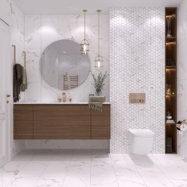 Planchers 1867 Floor Tiles Statuario Bianco Matte 24" x 24" - Image 2