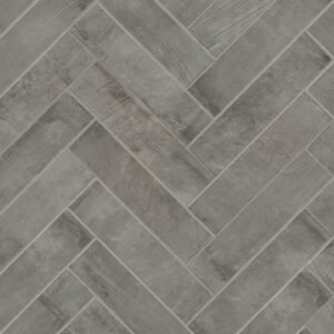 Italbec Floor Tiles Deco Style Charcoal Glossy 2" x 8"