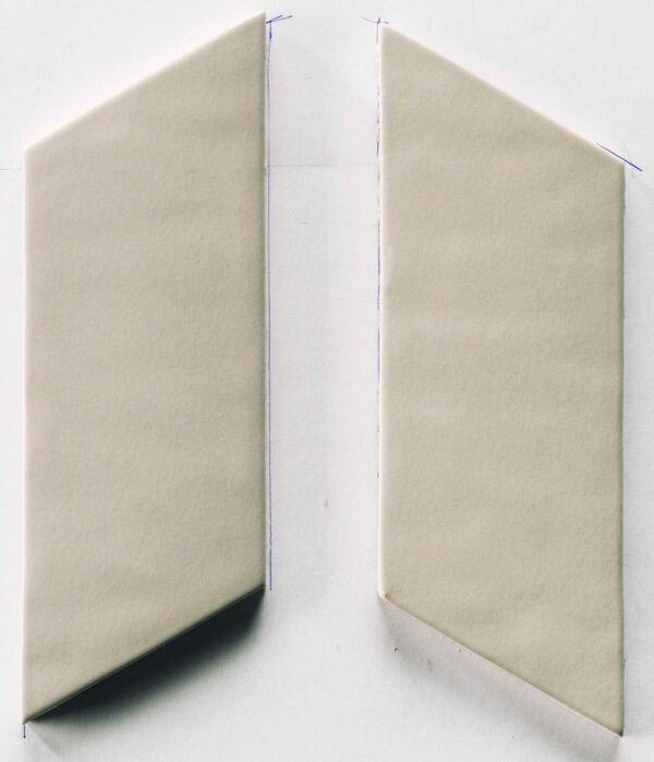Italbec Floor Tiles New Panal Chevron Gauche Cream Matte 3" x 7"