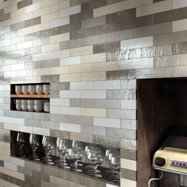 Italbec Floor Tiles Deco Style Grey Glossy 2" x 8" - Image 2