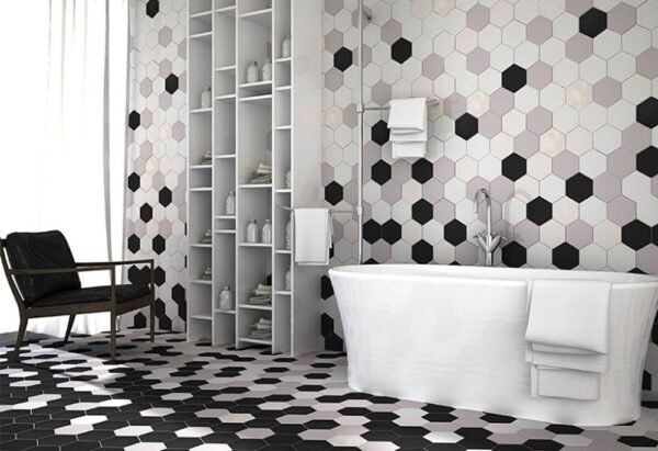 Italbec Floor Tiles New Panal Hexagone Carbo Matte 6" x 7" - Image 2