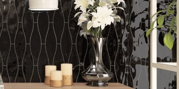 Italbec Wall Tiles Wave Black 3" x 12" - Image 2