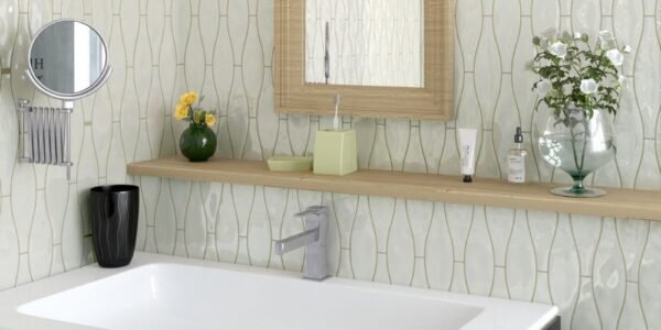 Italbec Wall Tiles Wave Creme 3" x 12" - Image 2