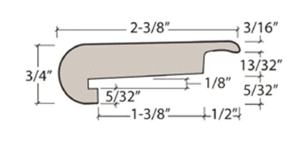 Next Floor Laminate Water's Edge London Fog Stair Nose 94"