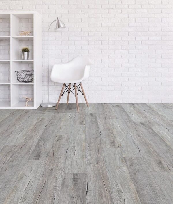Next Floor Vinyl Planks StoneCast Incredible Silver Rustic Oak Click Lock 7" x 48" - Image 2
