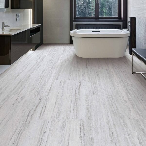Next Floor Vinyl Tiles StoneCast Monumental 526 Travertino Argento Click Lock 12" x 24" - Image 2