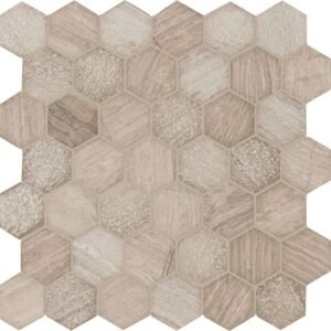 MSI Surfaces Hexagon Mosaic Honeycomb Gray-Light Multi Finish 11-3/4" x 12"