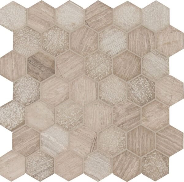 MSI Surfaces Hexagon Mosaic Honeycomb Gray-Light Multi Finish 11-3/4" x 12"