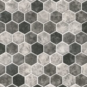 MSI Surfaces Hexagon Mosaic Urban Tapestry Gray-Dark Glossy 11" x 13"