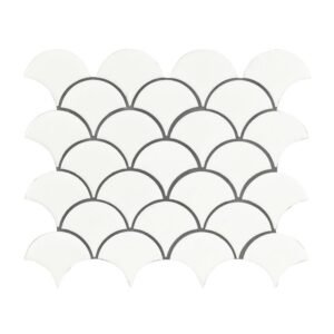 MSI Surfaces Mosaic Retro Scallop White-Cool Glossy 10" x 13"