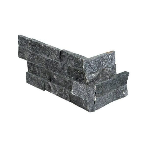 MSI Surfaces Wall Tiles Coal Canyon Black Splitface Corner 6" x 12" x 6"